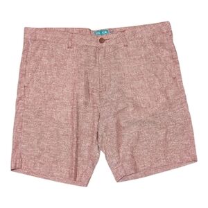 Tenth + Ocean Washable Linen Blend Shorts Men's Red 36